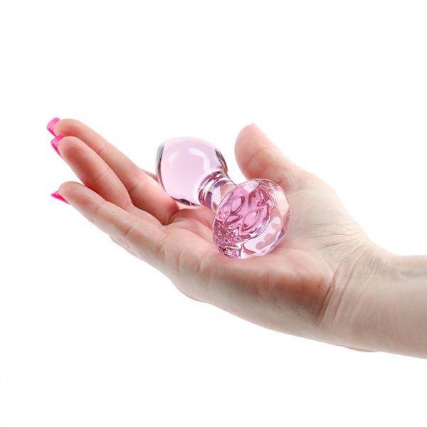 Crystal Gem Glass Anal Plug Pink