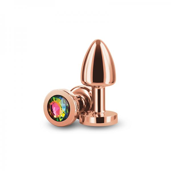 Rear Assets Petite Metal Anal Plug Rose Gold/rainbow