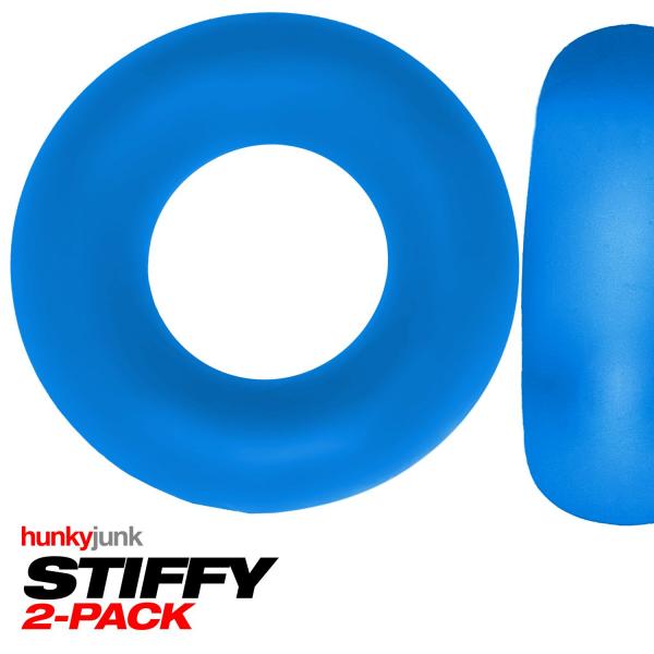 Oxballs Stiffy 2-pack Bulge Cockrings Silicone Tpr Teal Ice