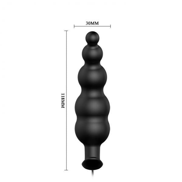 Pretty Love Vibrating Bead Butt Plug Black