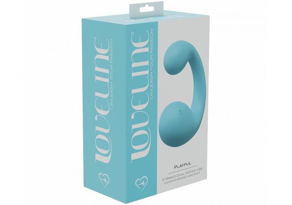 Loveline Playful 10 Speed Dual Motor Vibe Sealed Silicone Rechargeable Submersible Blue