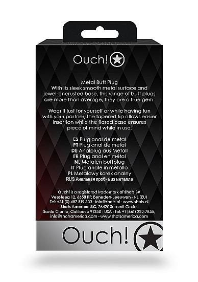 Shots Ouch! Round Gem Butt Plug Medium Silver/diamond