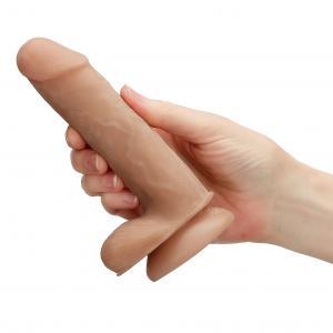 Cloud 9 Dual Density Real Touch 6 inches Dildo with Balls Tan/Mocha