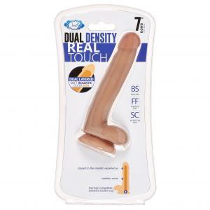 Cloud 9 Novelties Dual Density Real Touch 7 Inch With Balls Tan/Mocha